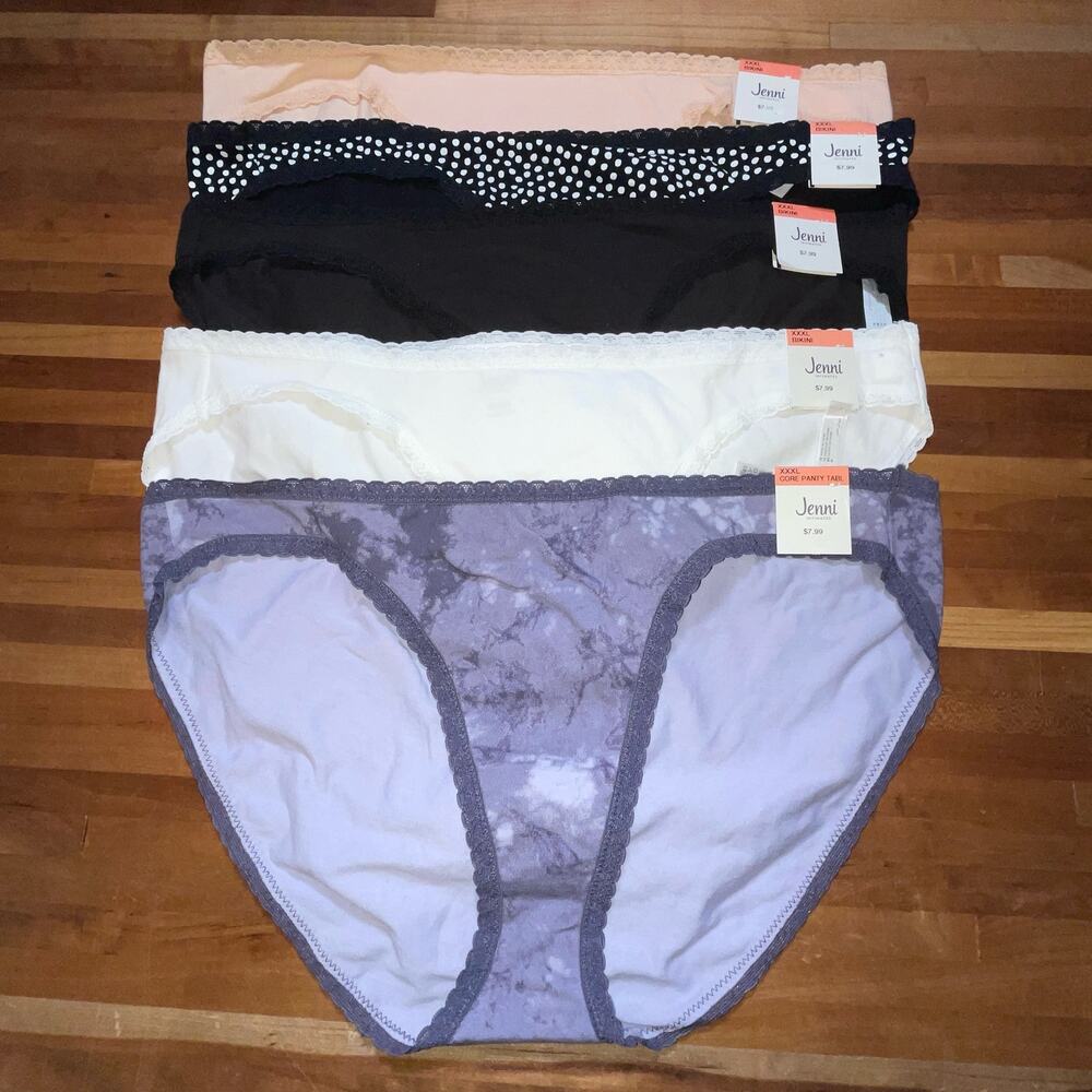 Jenni Women's Lace Trim Bikini Underwear XXXL set of 5